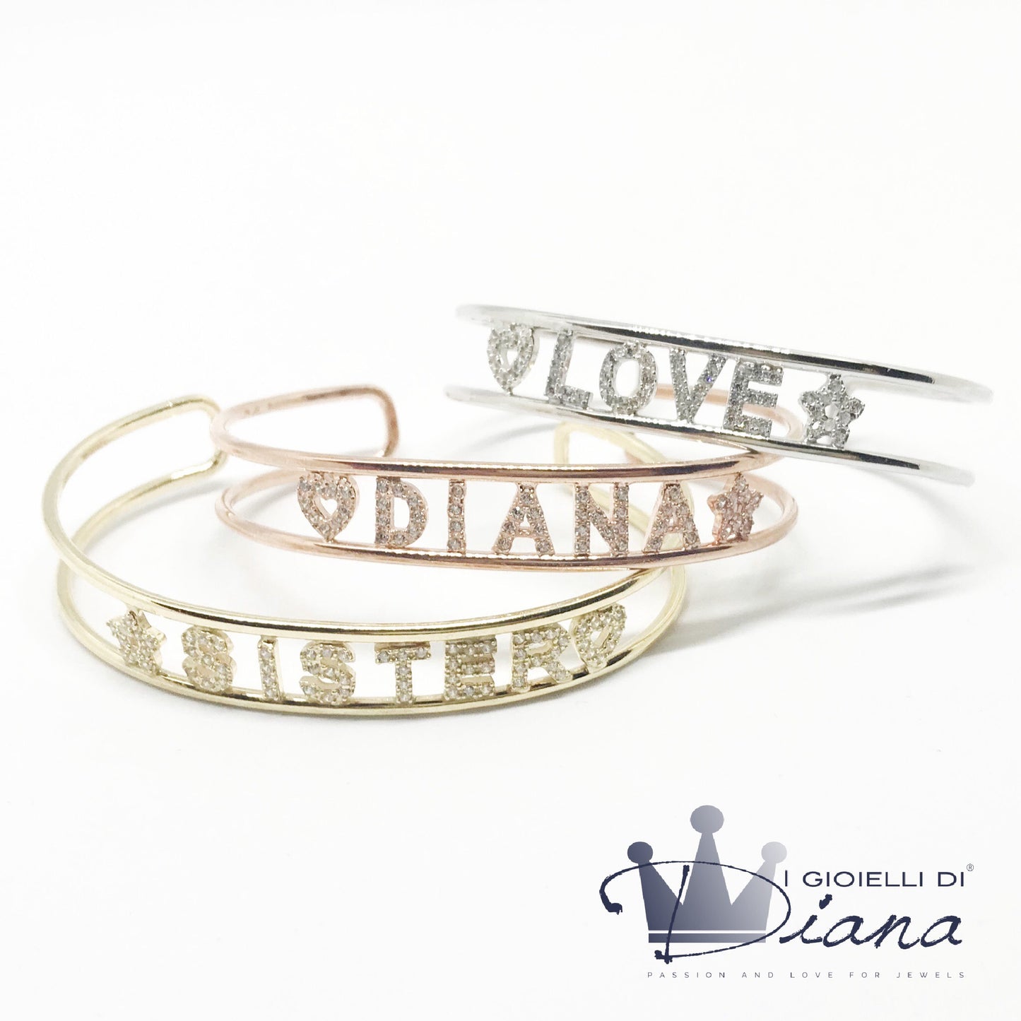 Bracciali personalizzabili zirconati