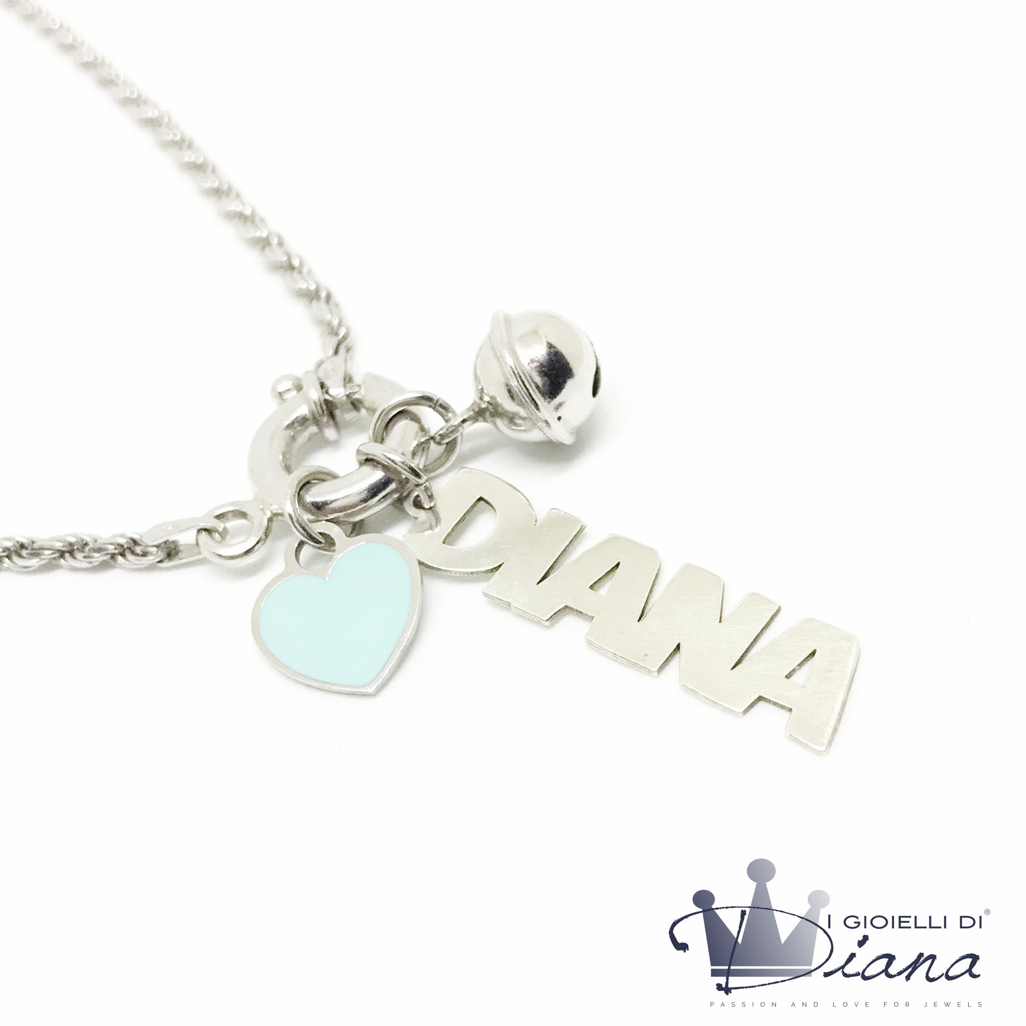Collana con nome pendente in argento 925 personalizzato Collana con nome pendente in argento 925 personalizzato