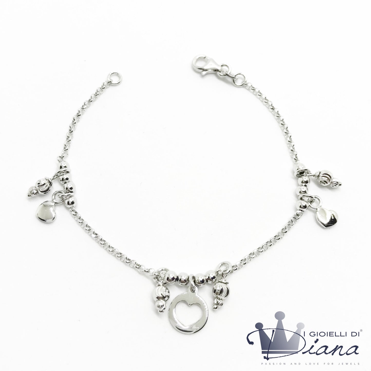Bracciale con Cuori Pendenti