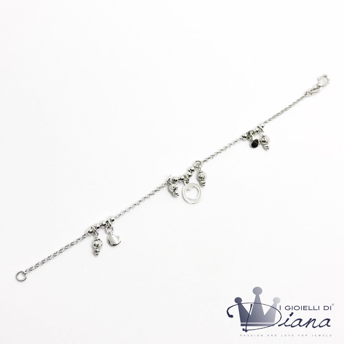 Bracciale con Cuori Pendenti