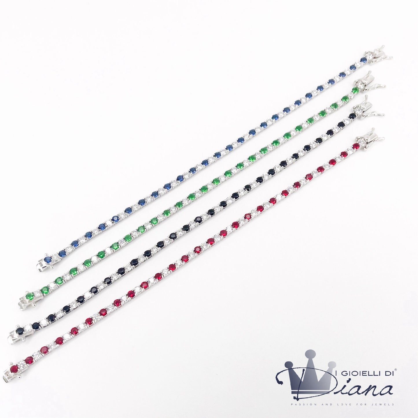 Bracciale Tennis con Pietre Colorate