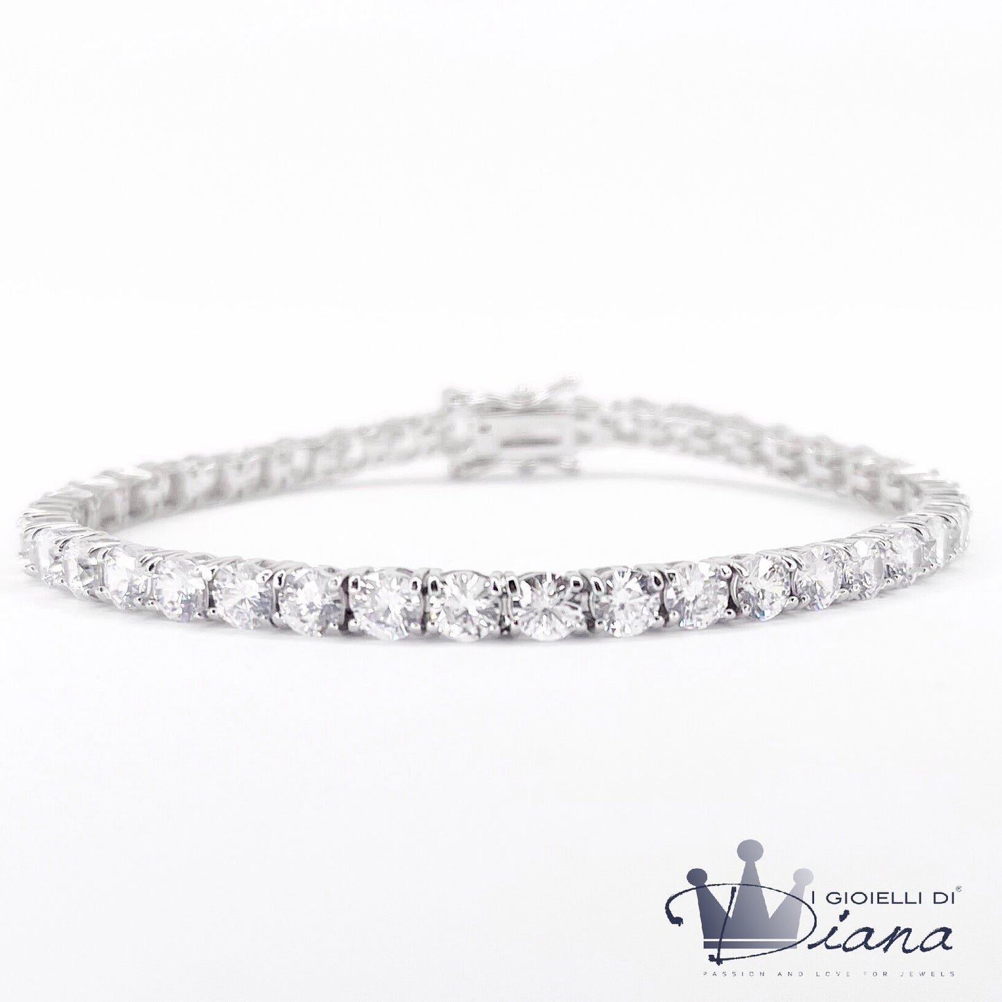 Bracciale Tennis con pietre Bianche 4 mm.