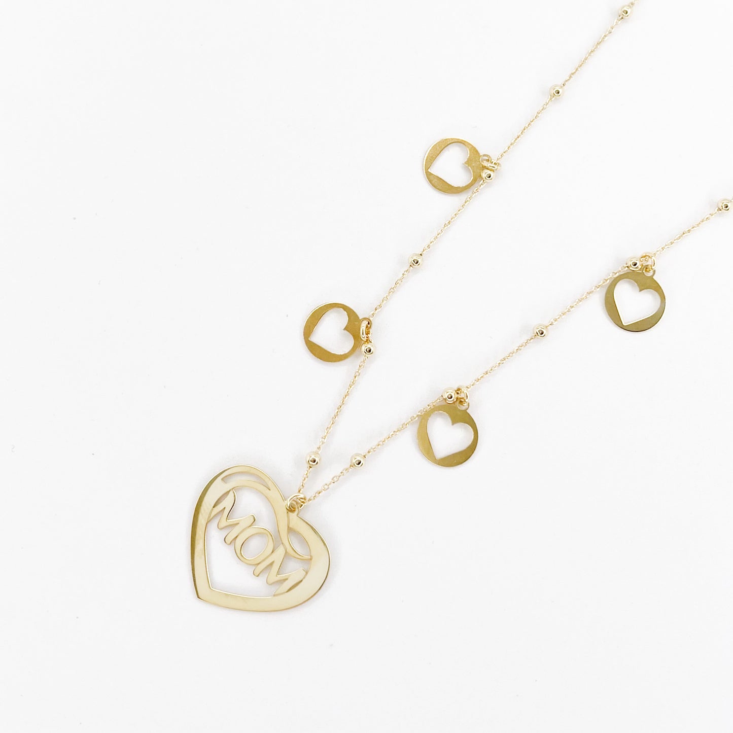 Collana Mom con Cuori Traforati Pendenti