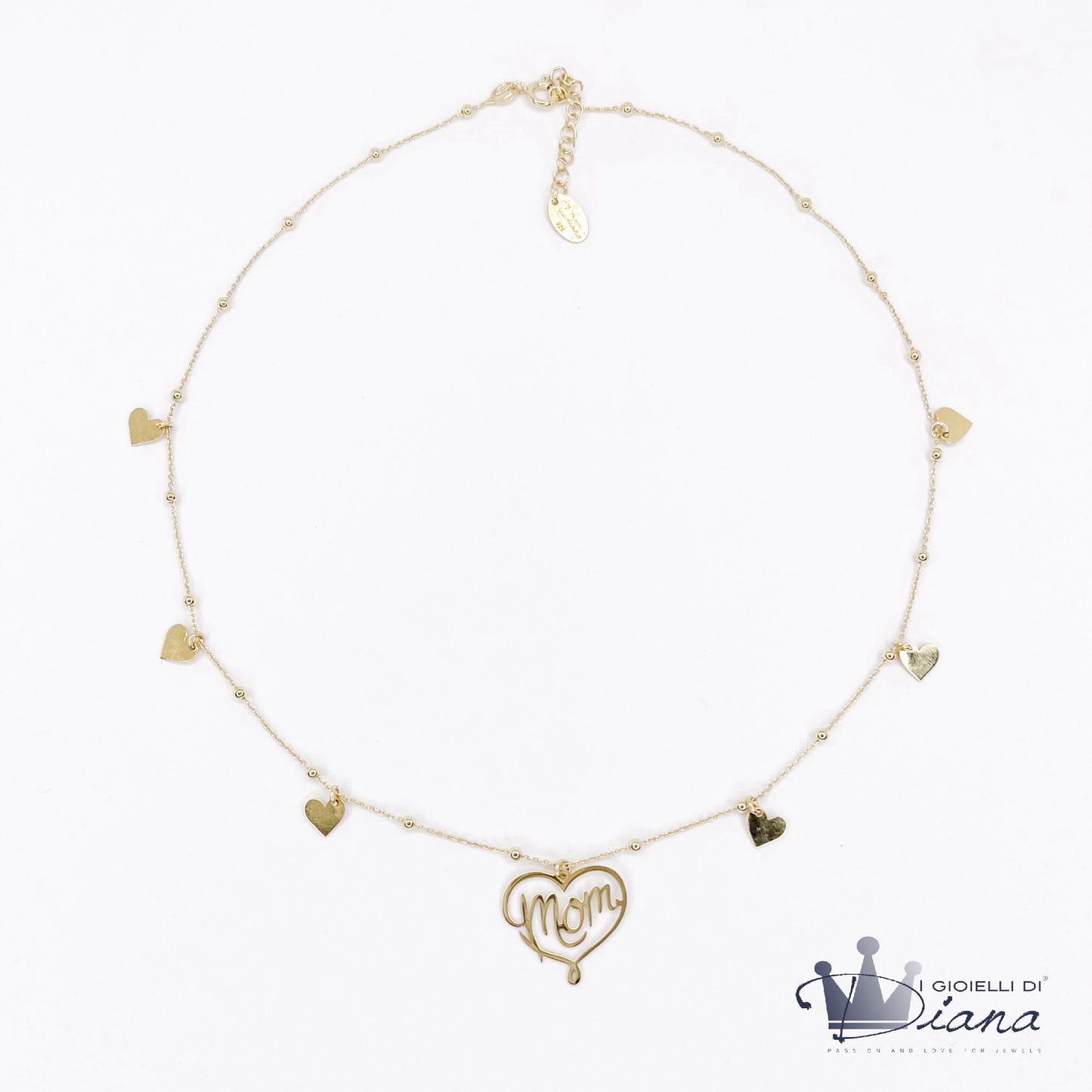 Collana Mom con Cuoricini Pendenti