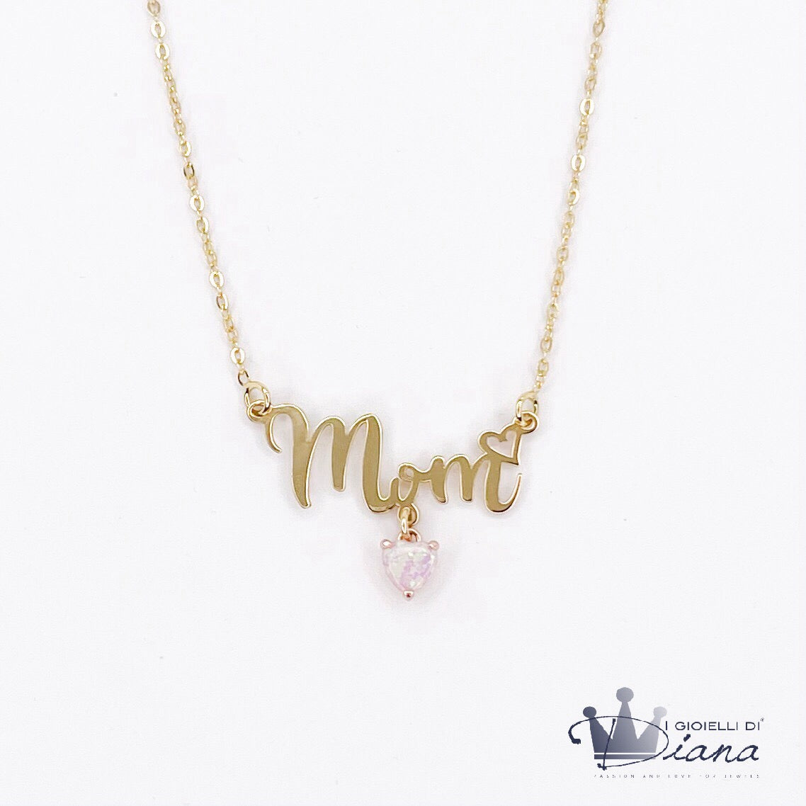 Collana Mom con Cuoricino Colorato Pendente
