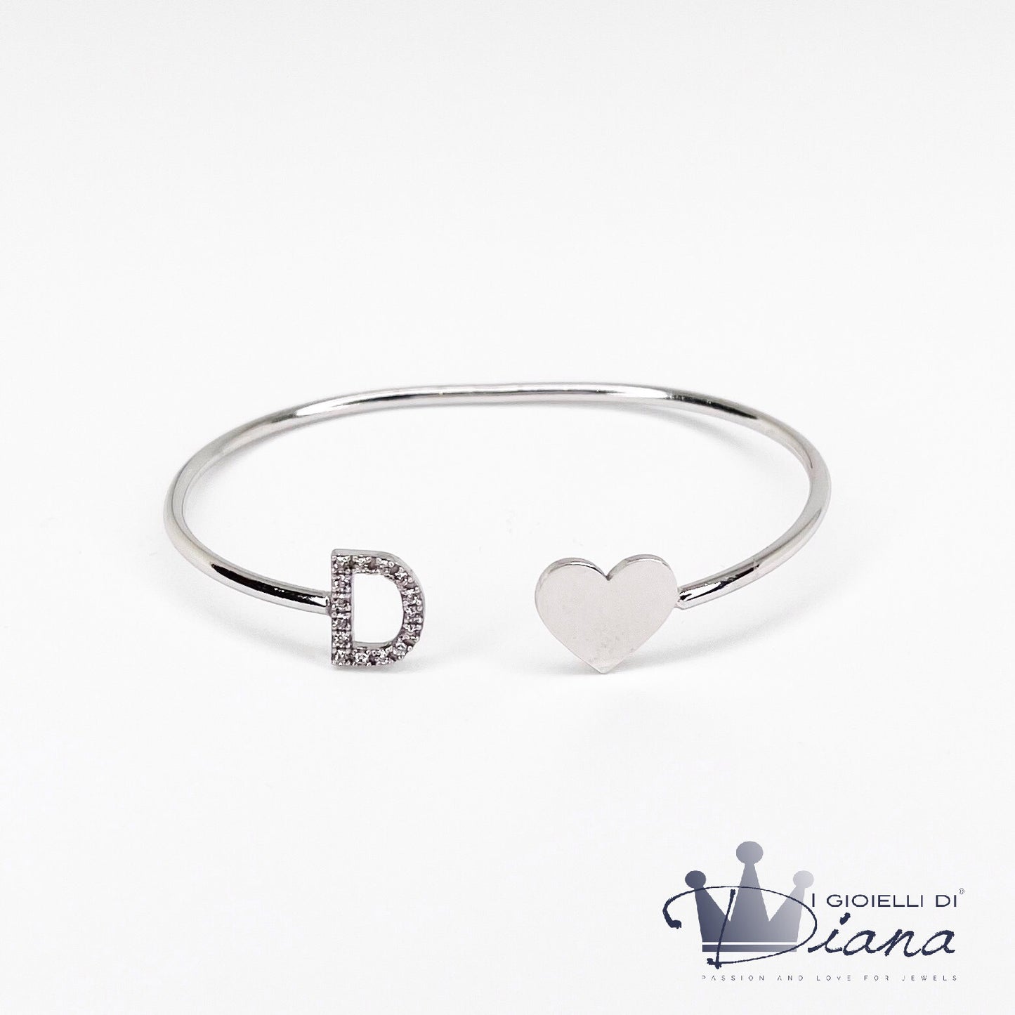 Bracciale con Lettera e Cuoricino