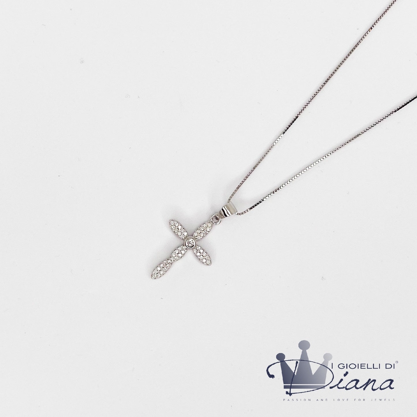 Collana Croce zirconata