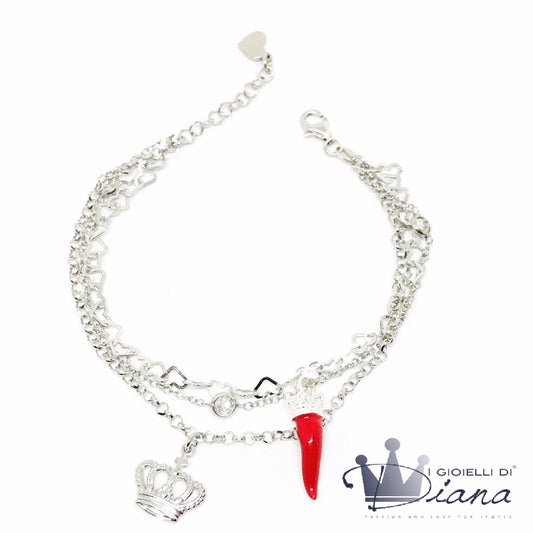 Bracciale tre fili con pendenti