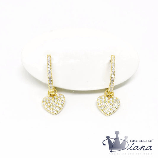 Orecchini con Cuore Zirconato