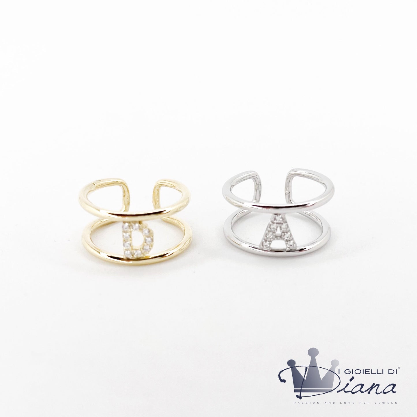 Anello con Lettera Zirconata