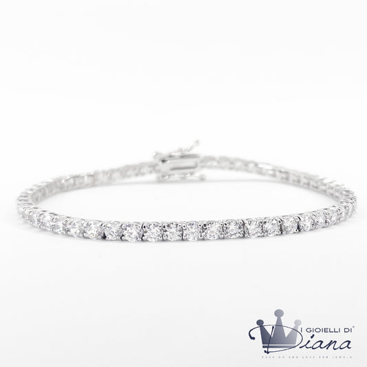Bracciale Tennis con Pietre Bianche 3 mm.