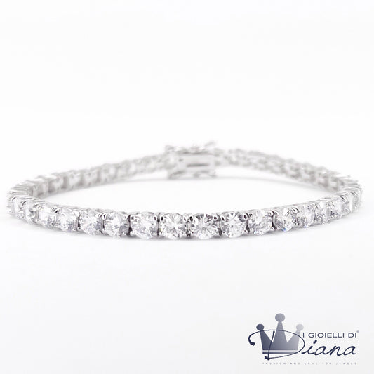 Bracciale Tennis con pietre Bianche 4 mm.