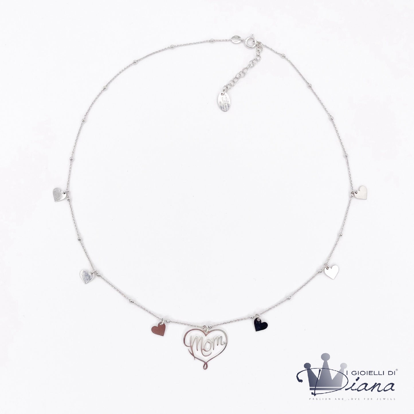 Collana Mom con Cuoricini Pendenti