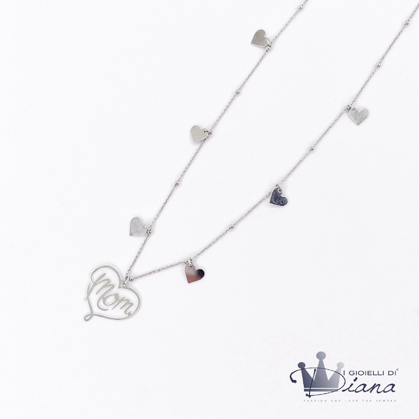 Collana Mom con Cuoricini Pendenti