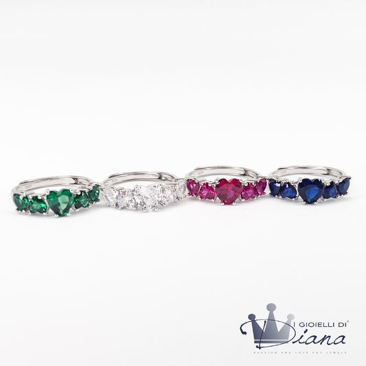 Anello con Cuori Colorati