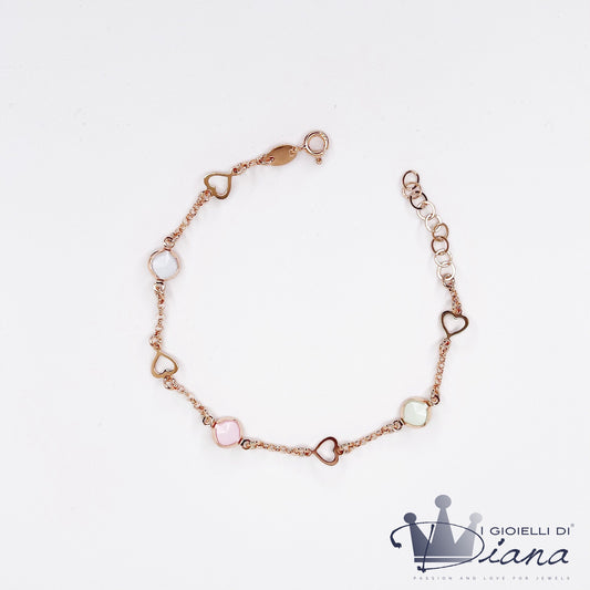 Bracciale con Cuori e Pietre